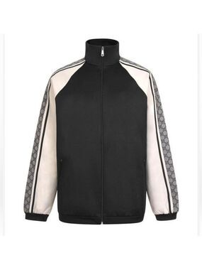 Gucci Oversized Technical Tracksuit Top Jacket in Black